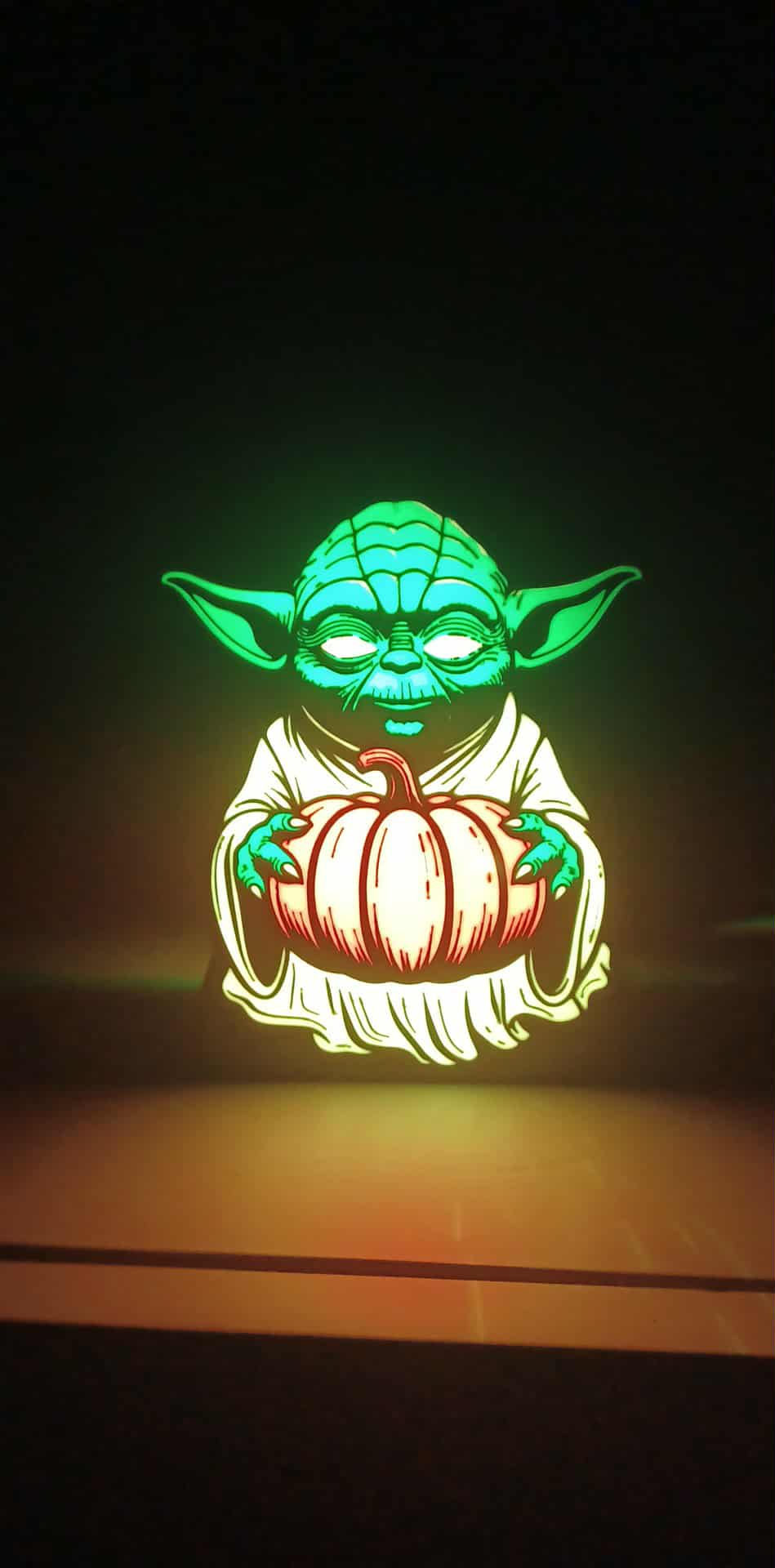 Yoda Pumpkin LED light box – custom 3D printed – Lit Layer Creations